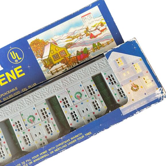 Vtg Christmas Plastic Light Covers 8 Pc Alpine Village House Church Mid-Century - Picture 4 of 9